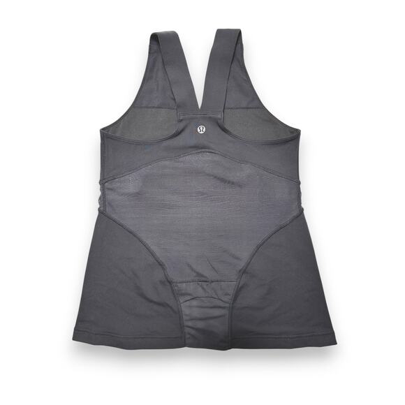 Lululemon Charcoal Gray Racerback Tank Built in Bra Size 8 - Picture 3 of 8